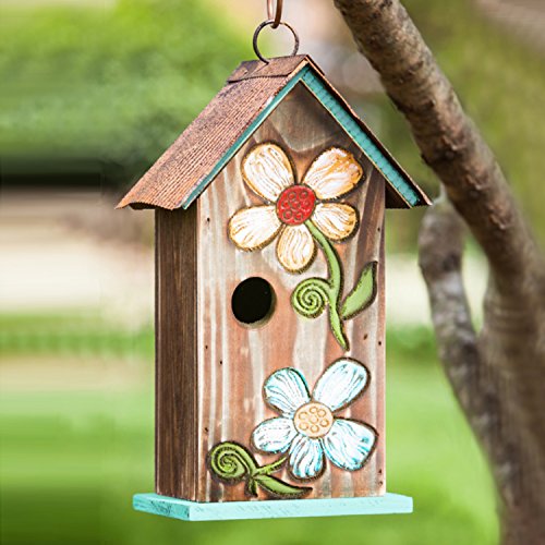 Hanging Bird House Outdoor Garden Patio Decorative Resin Pet Cottage ...